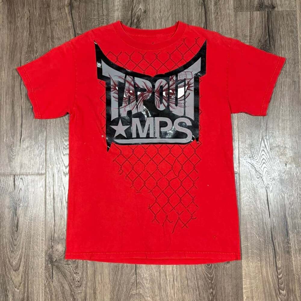 Tapout MMA T-Shirt Size M Red Graphic Chain Link Y2K